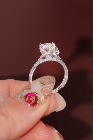 Emerald Pave Engagement Ring – 1 CT Lab Grown Diamond