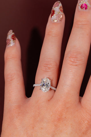 Emerald Pave Engagement Ring – 1 CT Lab Grown Diamond
