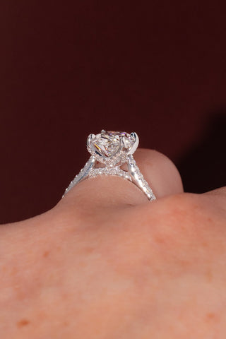 Emerald Pave Engagement Ring – 1 CT Lab Grown Diamond