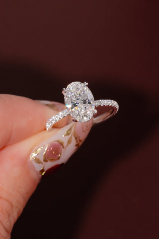 Emerald Pave Engagement Ring – 1 CT Lab Grown Diamond