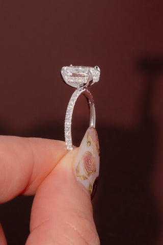 Emerald Pave Engagement Ring – 1 CT Lab Grown Diamond