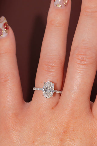 Emerald Pave Engagement Ring – 1 CT Lab Grown Diamond