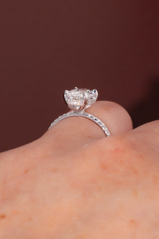 Emerald Pave Engagement Ring – 1 CT Lab Grown Diamond