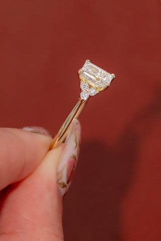 Emerald Pave Engagement Ring – 1 CT Lab Grown Diamond