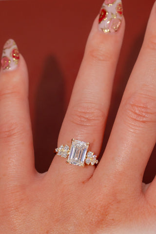 Emerald Pave Engagement Ring – 1 CT Lab Grown Diamond