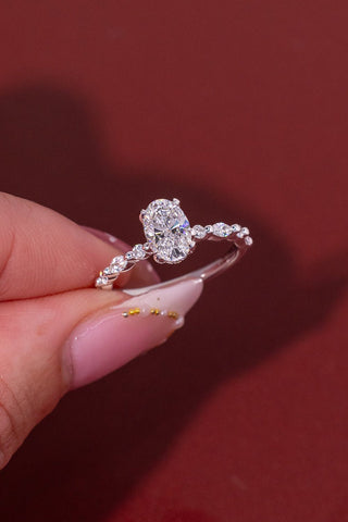 Emerald Pave Engagement Ring – 1 CT Lab Grown Diamond