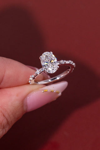 Emerald Pave Engagement Ring – 1 CT Lab Grown Diamond