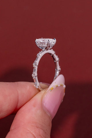 Emerald Pave Engagement Ring – 1 CT Lab Grown Diamond