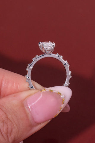 Emerald Pave Engagement Ring – 1 CT Lab Grown Diamond