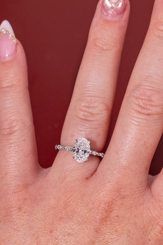 Emerald Pave Engagement Ring – 1 CT Lab Grown Diamond