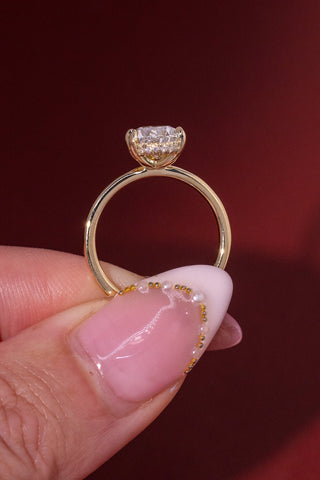 Emerald Pave Engagement Ring – 1 CT Lab Grown Diamond
