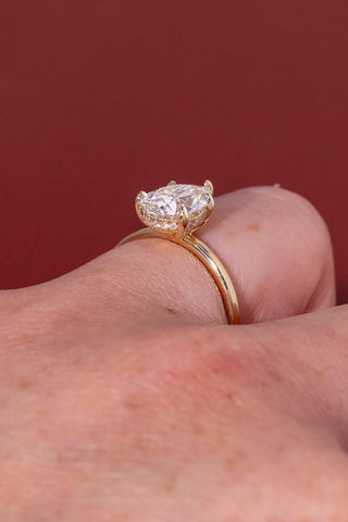 Emerald Pave Engagement Ring – 1 CT Lab Grown Diamond