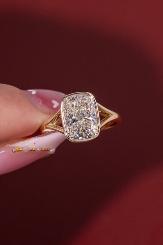 Emerald Pave Engagement Ring – 1 CT Lab Grown Diamond