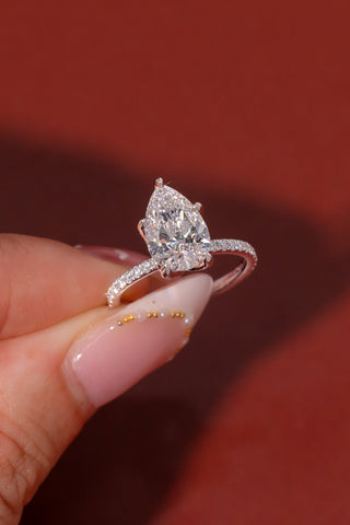 Emerald Pave Engagement Ring – 1 CT Lab Grown Diamond