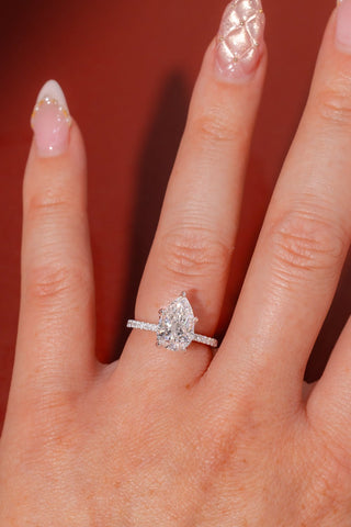 Emerald Pave Engagement Ring – 1 CT Lab Grown Diamond