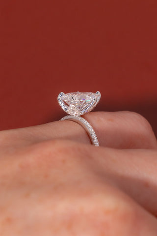 Emerald Pave Engagement Ring – 1 CT Lab Grown Diamond