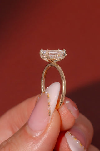 Emerald Pave Engagement Ring – 1 CT Lab Grown Diamond