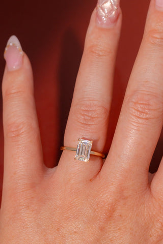 Emerald Pave Engagement Ring – 1 CT Lab Grown Diamond