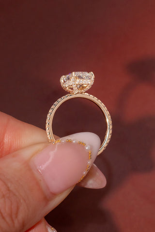 Emerald Pave Engagement Ring – 1 CT Lab Grown Diamond