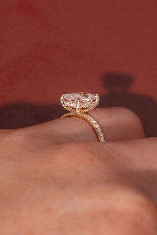 Emerald Pave Engagement Ring – 1 CT Lab Grown Diamond