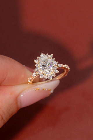 Emerald Pave Engagement Ring – 1 CT Lab Grown Diamond