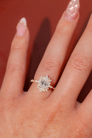 Emerald Pave Engagement Ring – 1 CT Lab Grown Diamond