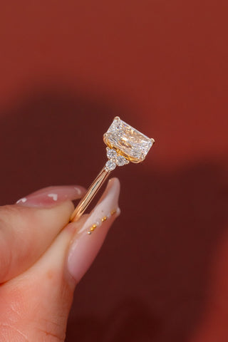 Emerald Pave Engagement Ring – 1 CT Lab Grown Diamond