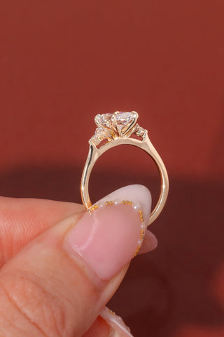 Emerald Pave Engagement Ring – 1 CT Lab Grown Diamond