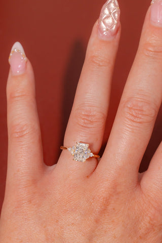 Emerald Pave Engagement Ring – 1 CT Lab Grown Diamond