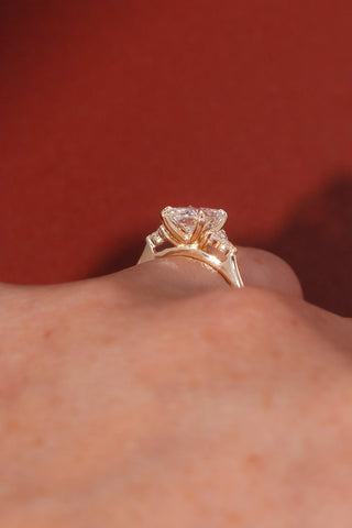 Emerald Pave Engagement Ring – 1 CT Lab Grown Diamond