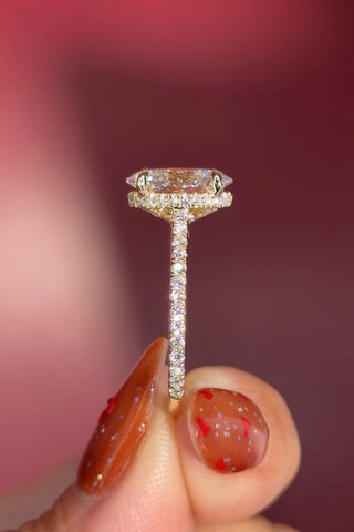 Emerald Pave Engagement Ring – 1 CT Lab Grown Diamond