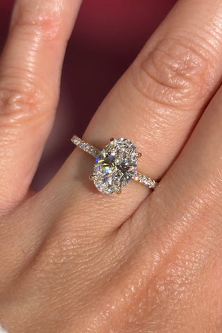 Emerald Pave Engagement Ring – 1 CT Lab Grown Diamond