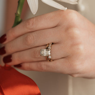 Emerald Pave Engagement Ring – 1 CT Lab Grown Diamond