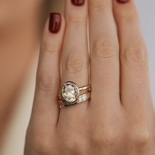 Emerald Pave Engagement Ring – 1 CT Lab Grown Diamond