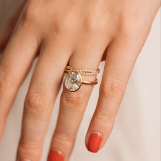 Emerald Pave Engagement Ring – 1 CT Lab Grown Diamond