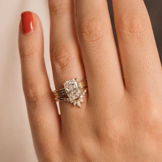 Emerald Pave Engagement Ring – 1 CT Lab Grown Diamond