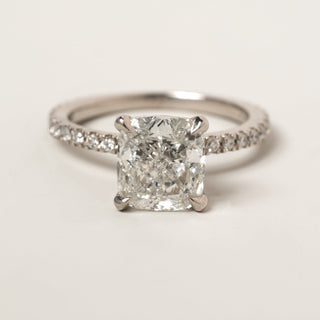 Emerald Pave Engagement Ring – 1 CT Lab Grown Diamond
