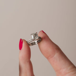 Emerald Pave Engagement Ring – 1 CT Lab Grown Diamond