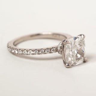 Emerald Pave Engagement Ring – 1 CT Lab Grown Diamond