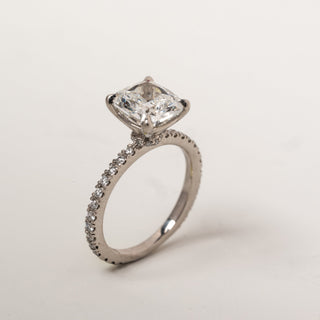 Emerald Pave Engagement Ring – 1 CT Lab Grown Diamond