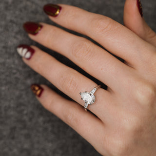 Emerald Pave Engagement Ring – 1 CT Lab Grown Diamond