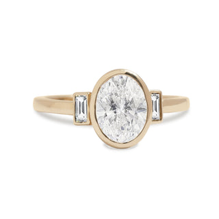 Emerald Pave Engagement Ring – 1 CT Lab Grown Diamond