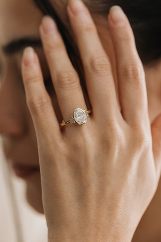 Emerald Pave Engagement Ring – 1 CT Lab Grown Diamond
