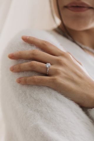 Emerald Pave Engagement Ring – 1 CT Lab Grown Diamond