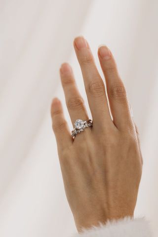 Emerald Pave Engagement Ring – 1 CT Lab Grown Diamond