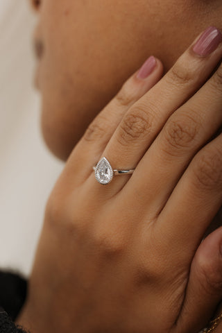 Emerald Pave Engagement Ring – 1 CT Lab Grown Diamond