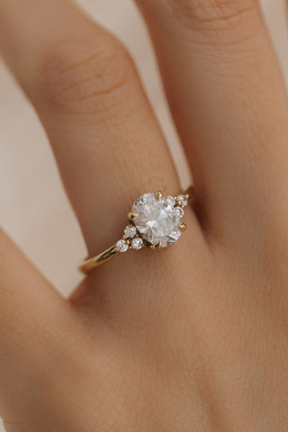 Emerald Pave Engagement Ring – 1 CT Lab Grown Diamond