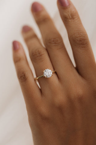 Emerald Pave Engagement Ring – 1 CT Lab Grown Diamond