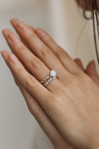 Emerald Pave Engagement Ring – 1 CT Lab Grown Diamond