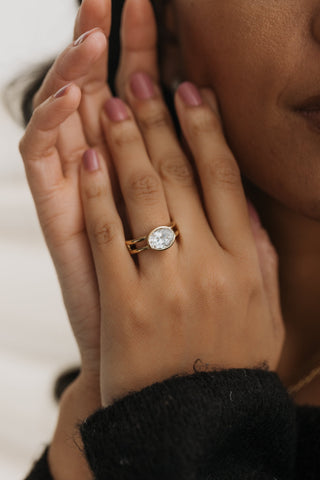 Emerald Pave Engagement Ring – 1 CT Lab Grown Diamond